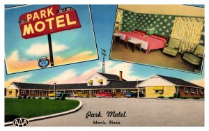 Postcard IL Morris - Park Motel