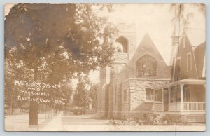 Collingswood New Jersey~Methodist Church & Parsonage~House Gone Now~1910 RPPC 