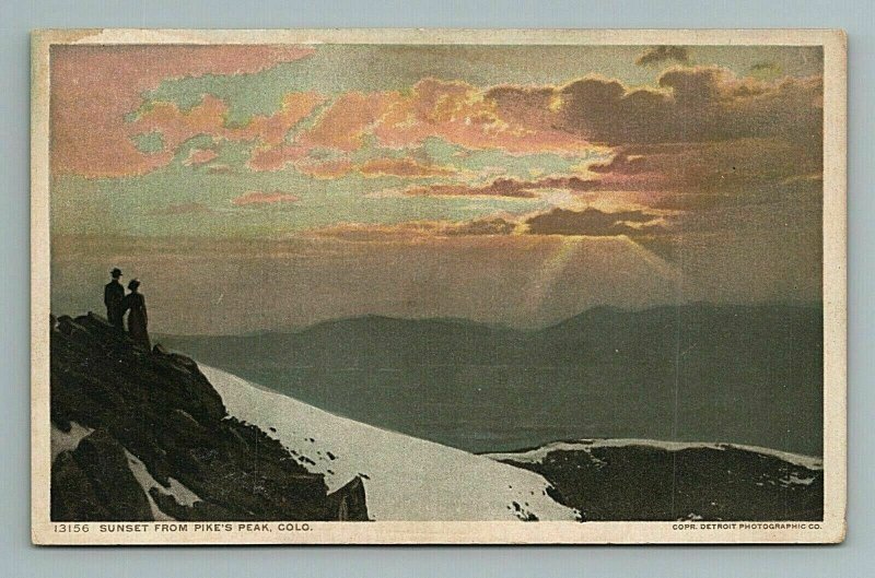 Pike's Peak, Sunset, Colorado Postcard