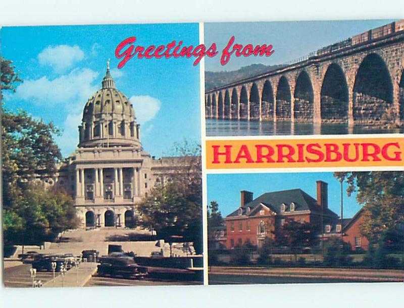 Unused Pre-1980 THREE VIEWS ON ONE POSTCARD Harrisburg Pennsylvania PA hn3214-12