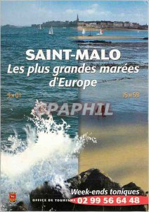 Modern Postcard Saint Malo The biggest tides in Europe