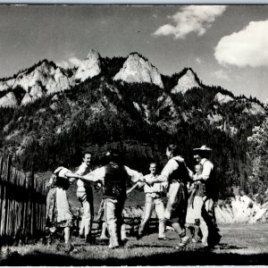 c1950s Pieniny, Poland RPPC Cute Circle Dance Real Photo Postcard W Pieninach 1G