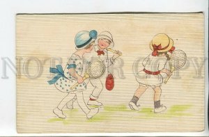 462163 TENNIS Charming KIDS Sport FASHION Vintage postcard