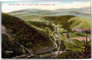 Postcard MD Cumberland Looking West from Lover's Leap