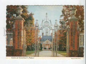 442254 USA Virginia Williamsburg Palace Gates tourist advertising Old postcard