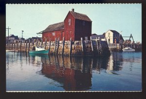 Rockport, Massachusetts/MA Postcard, Motif Number 1, Boat At Dock