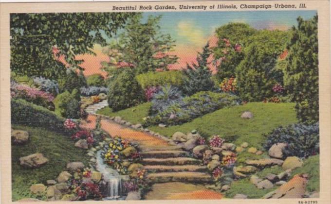 Illinois Champaign-Urbana The Beautiful Rock Garden University Of Illinois 19...