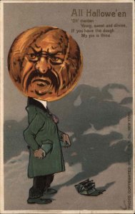 Halloween Pumpkin JOL Head Man Fantasy 103S 103 S Embossed c1910 Postcard