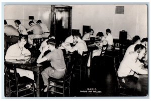 1938 Parks Air College Radio Headphones East St. Louis IL RPPC Photo Postcard 