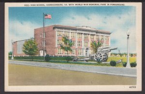 Virginia Harrisonburg High School, World War Memorial Park in Foreground ~ WB