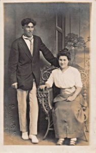 LA SALLE ILLINOIS~STYLISH DRESSED MAN & WOMAN~1910s REAL PHOTO POSTCARD