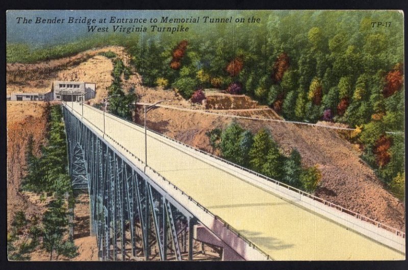 West Virginia Bender Bridge Memorial Tunnel on the West Virginia Turnpike LINEN