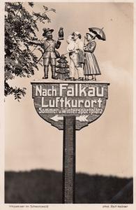 Wegweiser In Schwarzald Nach Falkau Luftkurort German Sign Real Photo Postcard