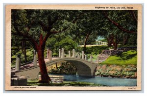 Highway 90 Park Del Rio Texas TX UNP Linen Postcard N18