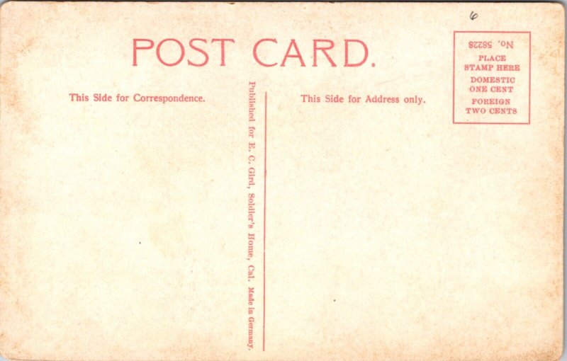 Postcard Markham Hall Public Library in National Soldier's Home, California