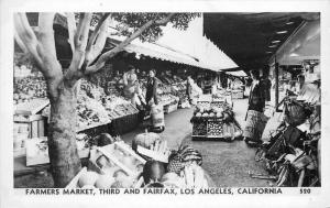 Farmers Market Third Fairfax 1948 Postcard Los Angeles California 2207 RPPC