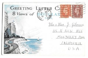 Douglas, Isle of Man to Monterey Park, California 8-View Foldout Greeting Letter