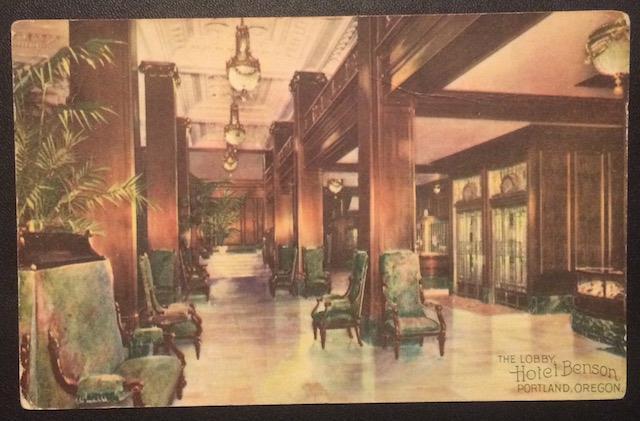 The Lobby, Hotel Benson, Portland, Oregon. Schmidt Litho Co.