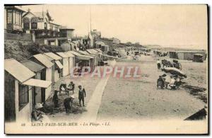 Old Postcard Saint Pair Sur Mer Beach Children