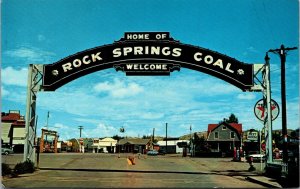 Postcard Arch Greetings to Coal Mining Town of Rock Springs, Wyoming~890