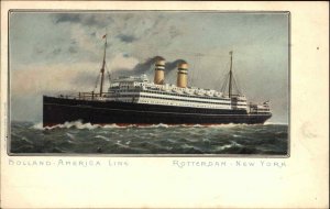 Holland America Line Steamship Rotterdam c1910 Postcard