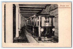 c1905 Train Underground Railway Greetings from Charlottenburg Germany Postcard