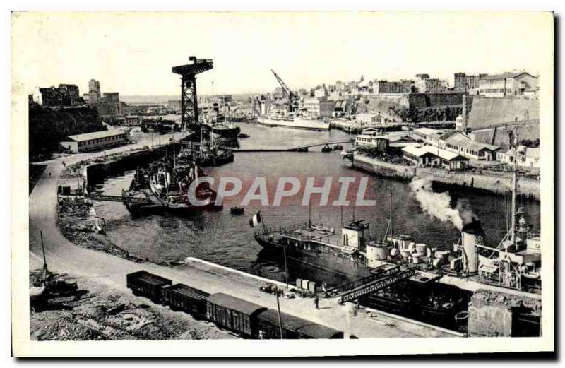 Modern Postcard View Brest harbor Boats