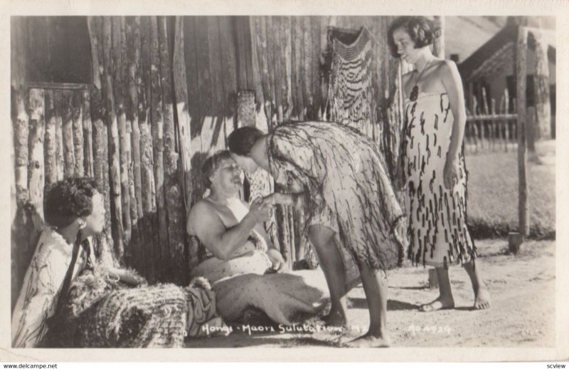 RP: Hongi - Maori Salutation , New Zealand , 1920-30s