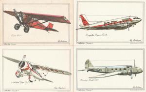 (4 cards) Aviation Collector Series - Sketches by Ray Andersen