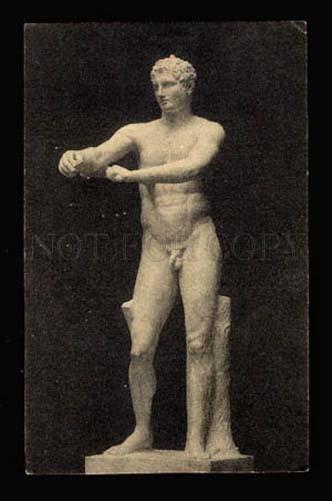 019883 Nude Young Man as Sportsman vintage russian PC