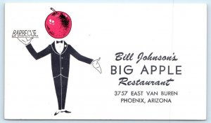 PHOENIX, Arizona AZ ~ Bill Johnson's BIG APPLE RESTAURANT Barbecue  Postcard