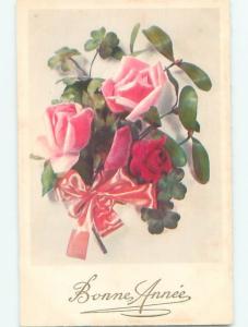 Very Old Foreign Postcard BEAUTIFUL FLOWERS SCENE AA4950