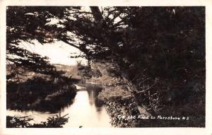 Parrsboro Nova Scotia Canada scenic view tree lined river real photo pc Z42606