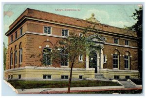 1912 Library Building Oskaloosa University Park Iowa IA Posted Antique Postcard