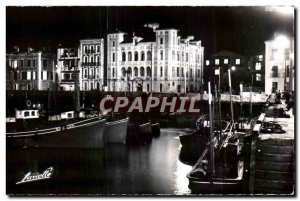 Old Postcard Saint Jean De Luz the night Port and the House I Infante