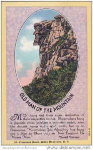 New Hampshire White Mountains Franconia Notch Old Man Of The Mountain 1946 Cu...