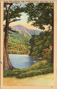 Eagle Cliff & Echo Lake Franconia Notch White Mountains NH c1954 Postcard H10