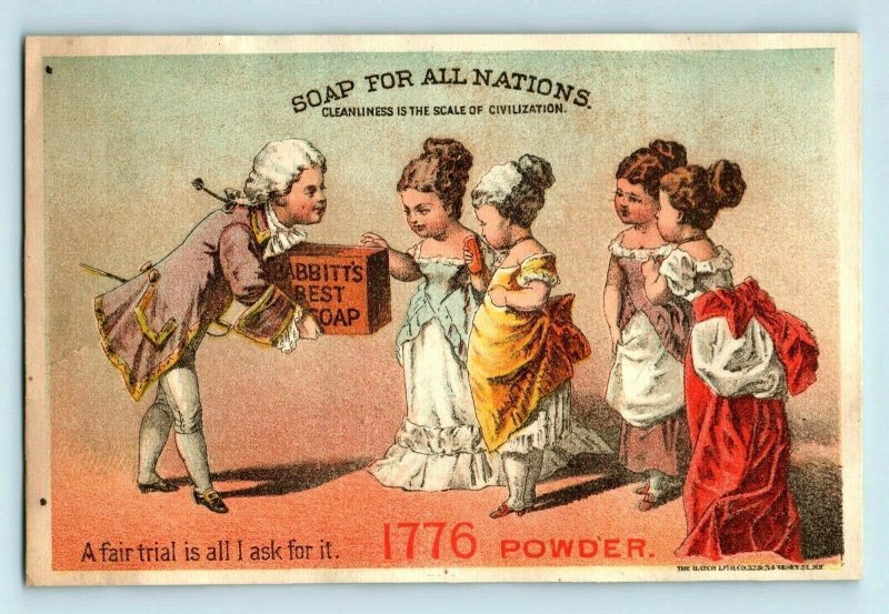 1880s B.T. Babbitt's 1776 Powder Soap Colonial Style Men & Women Lot Of 3 #5 B