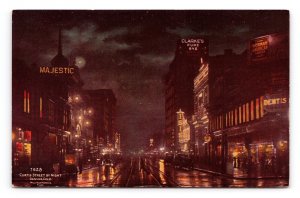 Curtis Street View at Night Denver Colorado CO UNP DB Postcard B16