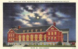 SALEM, VA  Virginia  US VETERANS ADMIN FACILITY-Rec Bldg  c1940's Linen Postcard