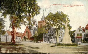 Massachusetts Haverhill Soldiers Monument and Universalist Church 1912