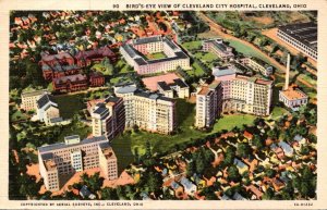 Ohio Cleveland Birds Eye View Of Cleveland City Hospital 1943 Curteich