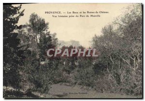 Old Postcard Provence Les Baux and the Ruins of Castle distant view taken fro...