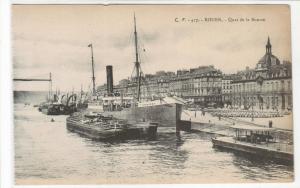 Ship Barges Bateau Quai de la Bourse Rouen Haute-Normandie France 1910s postcard