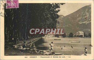 Postcard Old Annecy Lake Promenade and the Edges