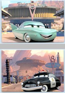 2 Postcards FLO'S V8 CAFE ~ Cars Pixar Movie FLO & THE SHERIFF ca 2006 ~ 4x6