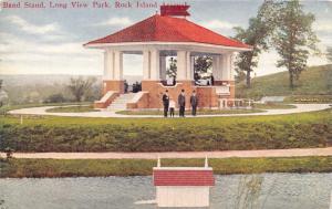 ROCK ISLAND ILLINOIS BAND STAND AT LONG VIEW PARK POSTCARD c1910s