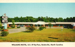 Vintage Postcard Williams Motel & Restaurant By-Pass Reidsville North Carolina