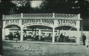 Crystal Beach Ontario Buffalo Union Station Miniature RR Train c1910 Postcard