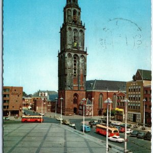 c1950s Groningen, Netherlands Martinitoren Market Square Bell Bus Cars PC A151
